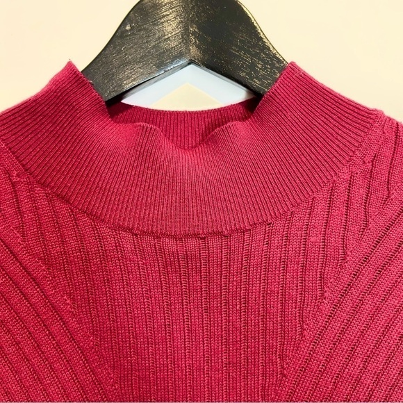 & Other Stories Wool Blend Ribbed Knit Mock Neck Sweater Dress, Size Large - Picture 5 of 10